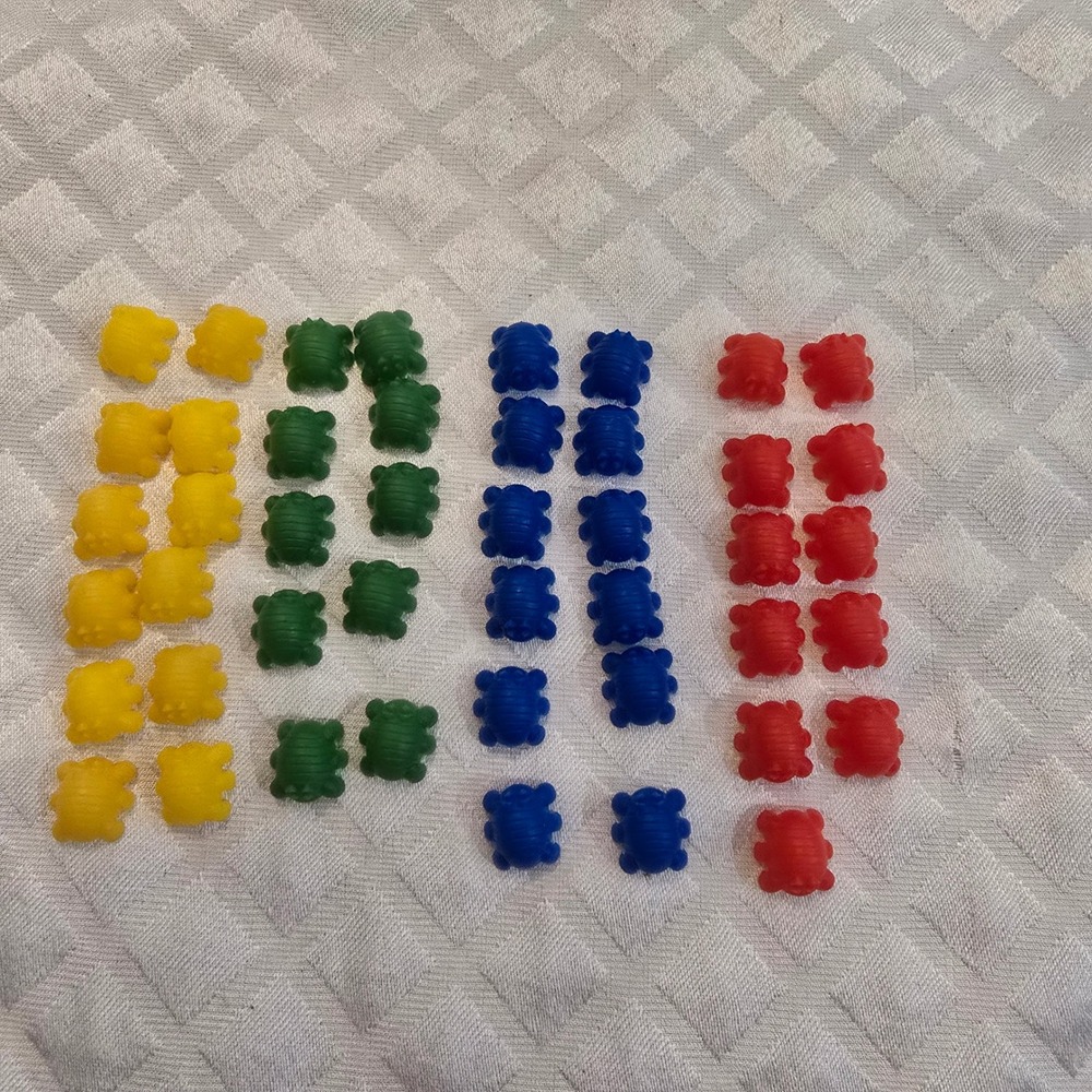 Hasbro Bed Bugs Board Game Replacement Pieces 48 Plastic Bugs Red Blue Green Yel